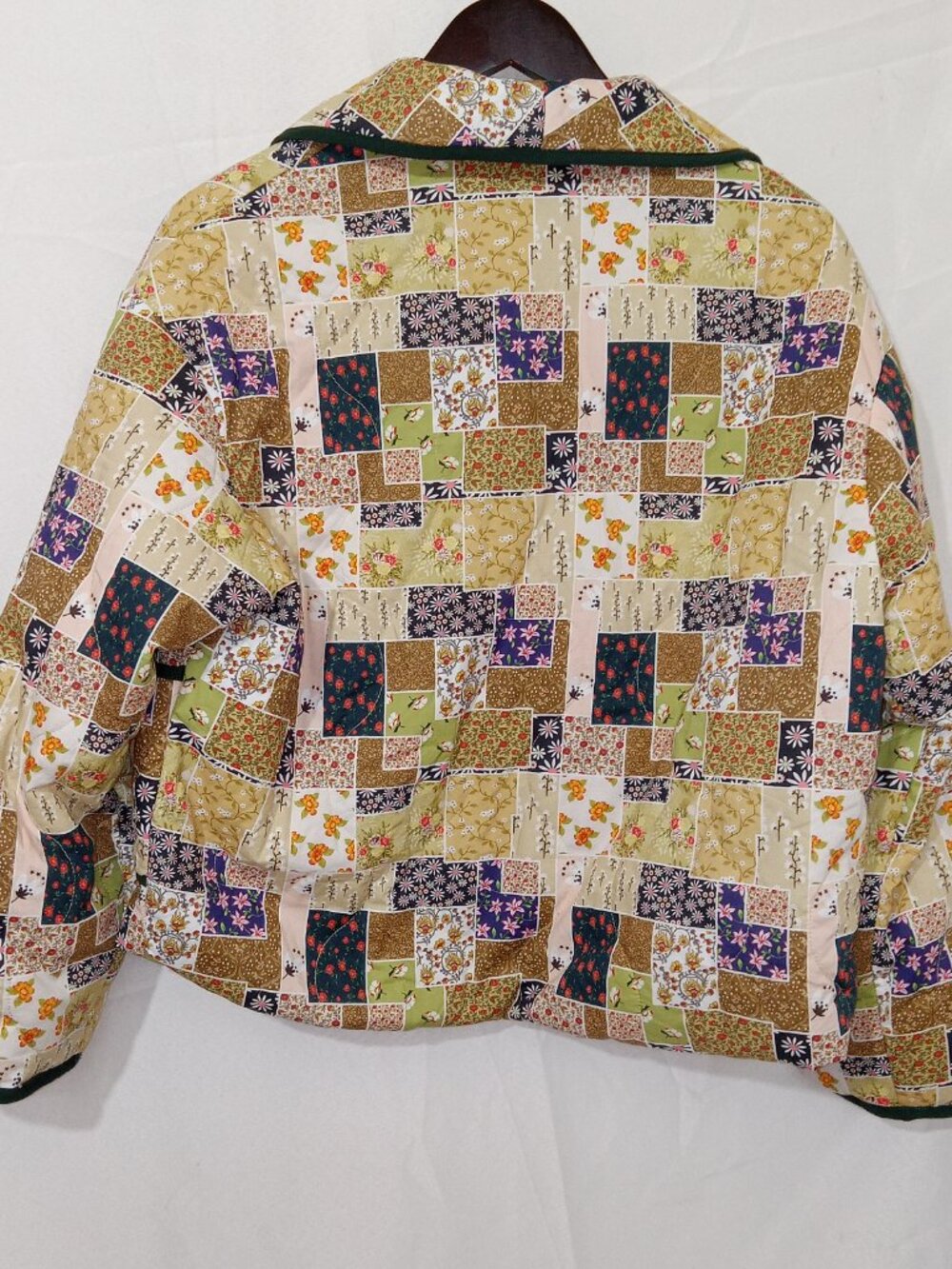 Entro Womens Quilted Patchwork Floral Cotton Jacket Cottagecore Boho S - Picture 7 of 13